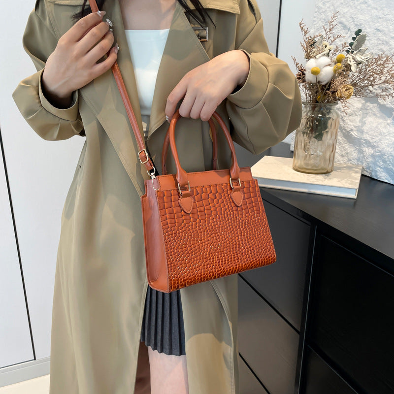 Large-capacity Textured Commuter Tote Pattern Shoulder Messenger Bag Limorista