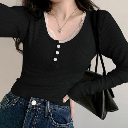 Sweet And Spicy Lace Bottoming Shirt Limorista