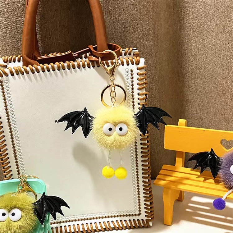 Cute Funny Halloween Artificial Mink Hair Little Devil Package Pendant Limorista