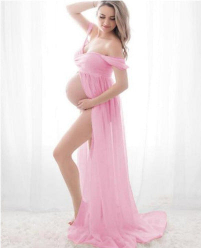 Maternity Photo Dress Front  Mopping Foor Long Skirt Dress Limorista