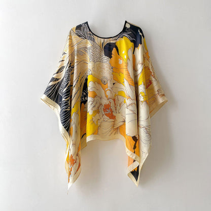 Silk Scarf Artificial Silk Sunscreen Scarf For Women Pullover Shawl Limorista