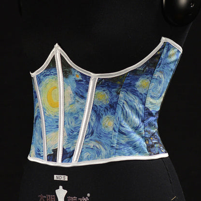 21cm Short Oil Painting Style Monet Starry Night Belt Limorista