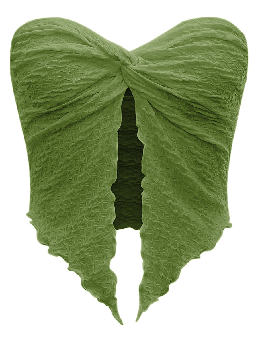 European And American Fashion Sexy Pleated Twist Tube Top Backless Top Limorista