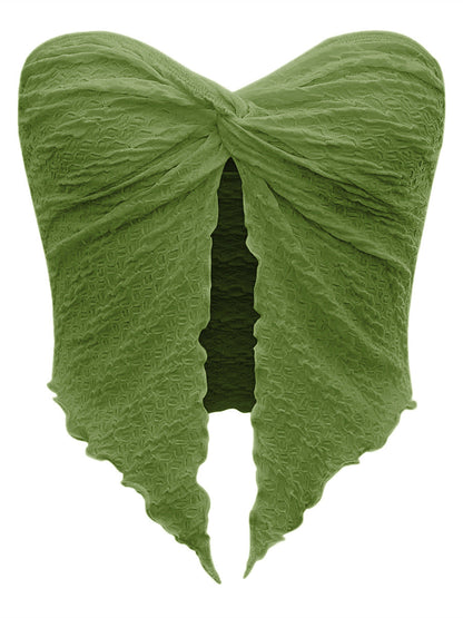 European And American Fashion Sexy Pleated Twist Tube Top Backless Top Limorista