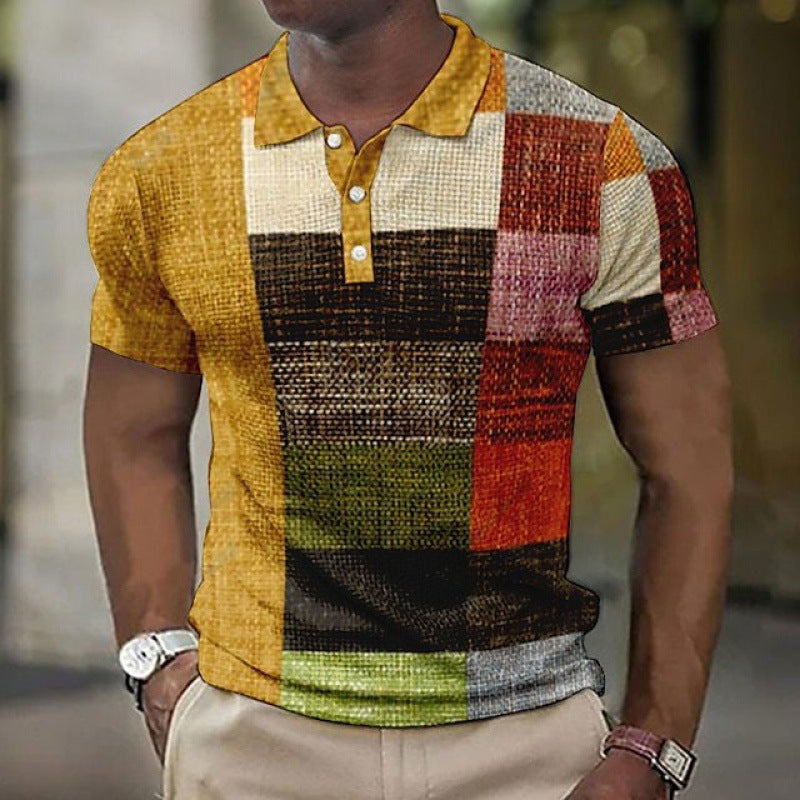 Fashion Digital Printed Plaid Shirt Limorista