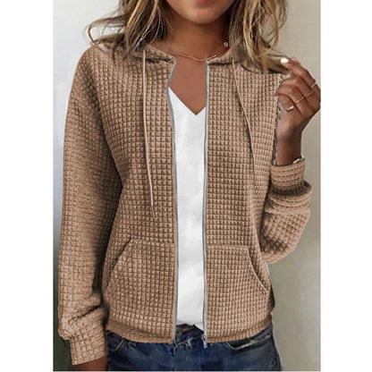 Style Hooded Cardigan Zipper Top For Women Limorista