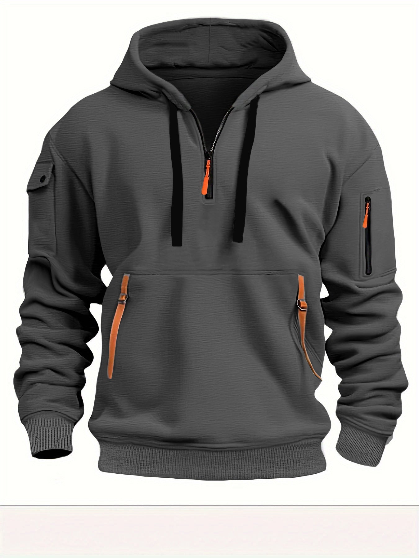 Dropped Shoulder Hooded Sweatshirt Men&
