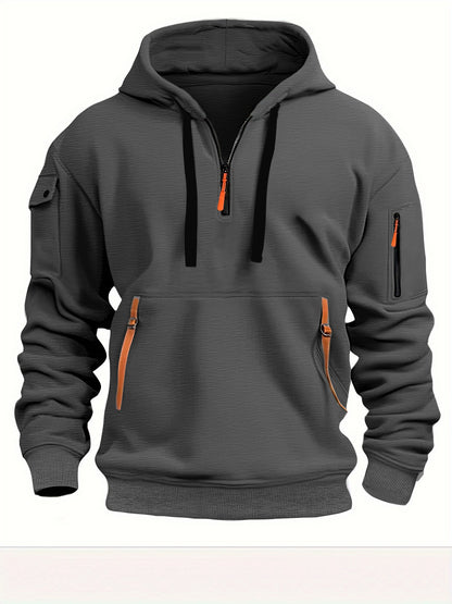 Dropped Shoulder Hooded Sweatshirt Men&