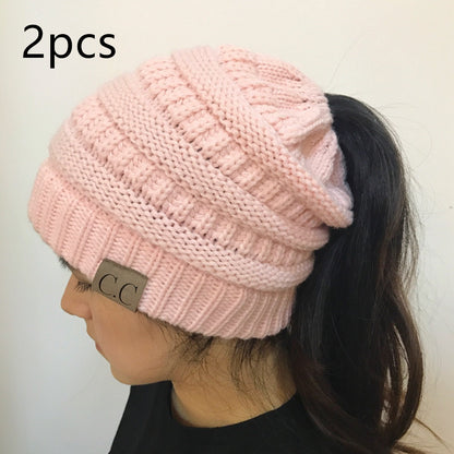 Knitted Ponytail Hat, Women&