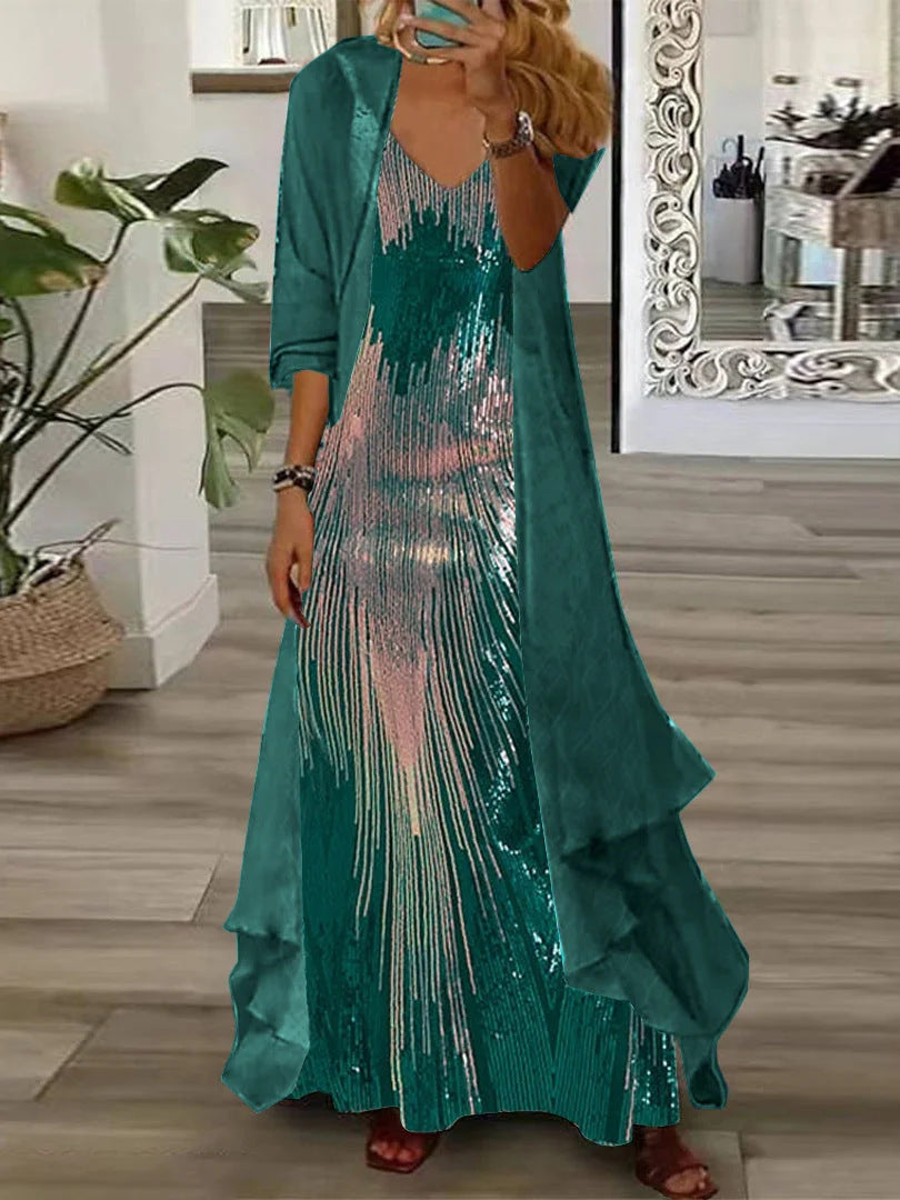 European And American Vacation Spaghetti Straps Long Skirt Indian Style Large Swing Skirt Two-piece Set Limorista