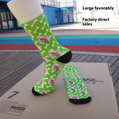 Cartoon Pet Head Face Socks Limorista