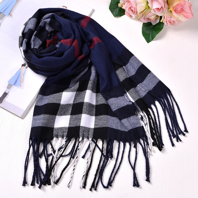 Autumn And Winter British Style Plaid Scarf Winter Limorista