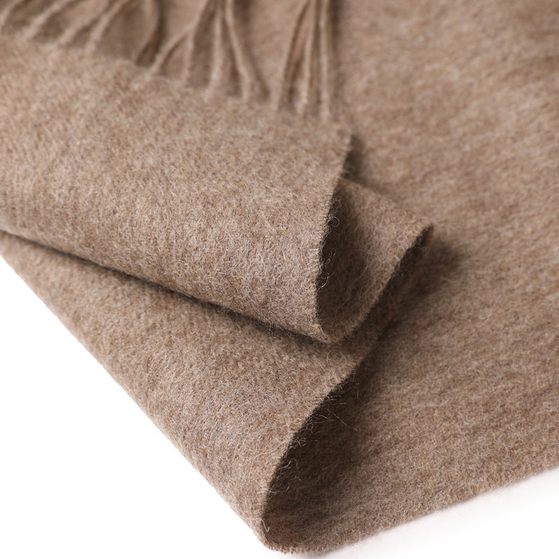 New Solid Color Wool Long Beard Warm Tassel Scarf Thick Limorista