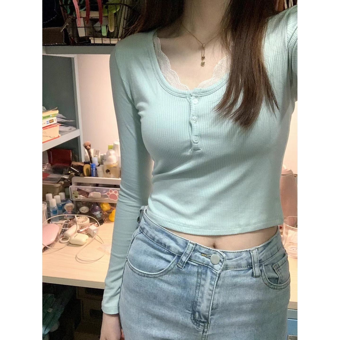 Sweet And Spicy Lace Bottoming Shirt Limorista