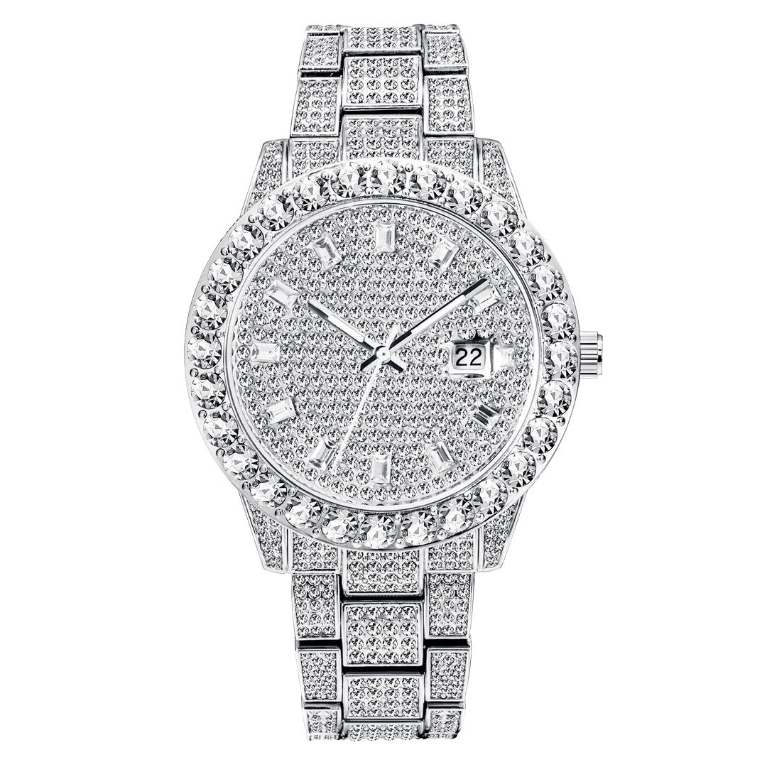 Fashionable Large Dial Full Diamond Watch Limorista