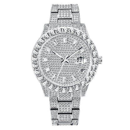 Fashionable Large Dial Full Diamond Watch Limorista