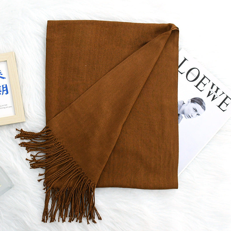 Annual Meeting Warm Cashmere Tassel Scarf Limorista