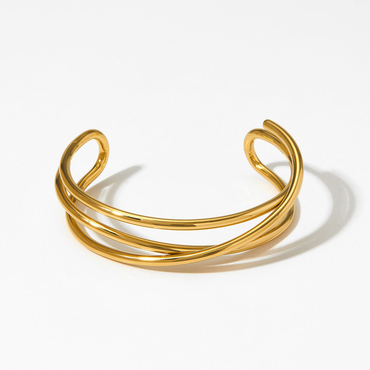 Metal Line Open-ended Bracelet Stainless Steel Irregular Limorista