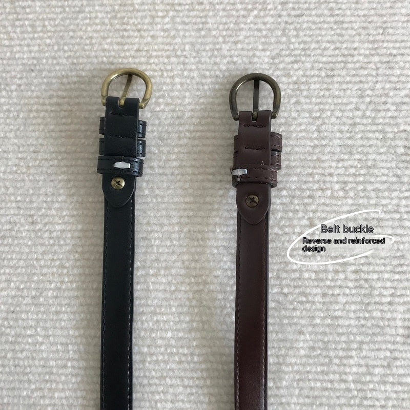 All-match Black Basic Style Small Belt Men Limorista