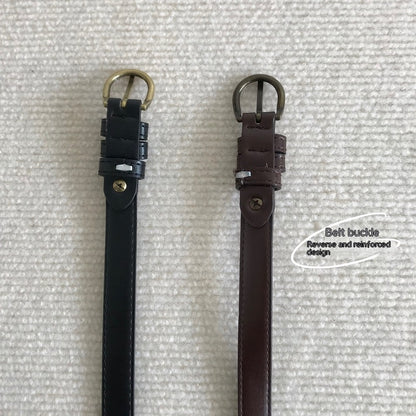 All-match Black Basic Style Small Belt Men Limorista