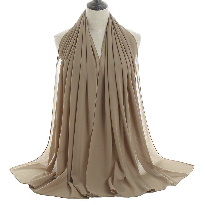 70x180cmMonochrome Pearl Chiffon Hijab Scarf Limorista