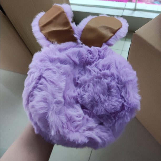 Plush Bag Faux Fur Rabbit Ear Clip Limorista