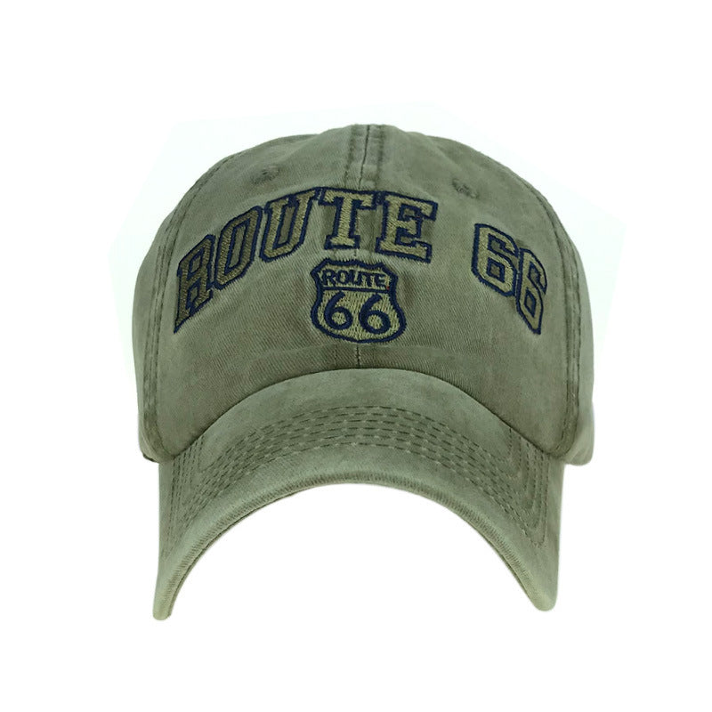 The ball cap is old and washed 66 road embroidery cap Limorista