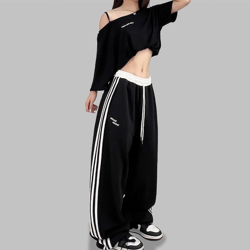 European And American Street Dance Fashion Brand Stitching Waist Pants Limorista