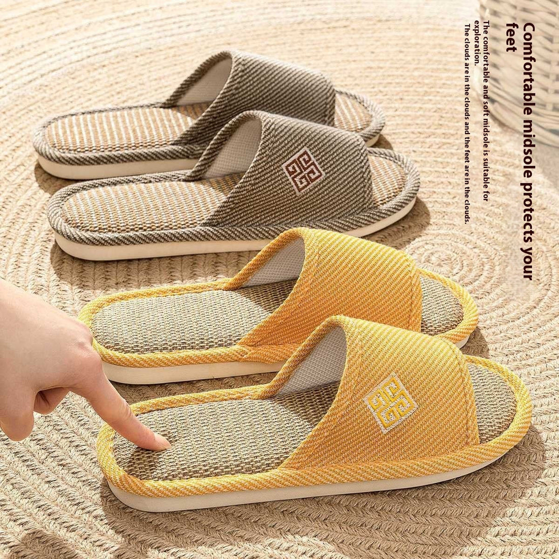 Linen Slippers For Women Spring And Autumn Non-slip Home Limorista