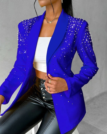 Fashion Casual Bubble Beads Small Suit Women&