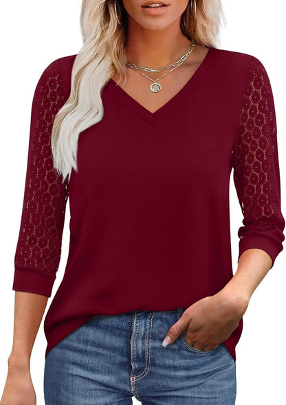 Hollow-out Lace Tops Casual Loose Limorista