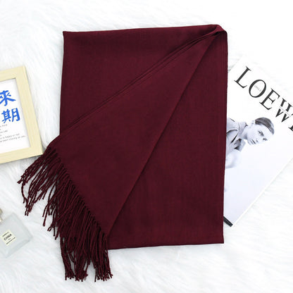 Annual Meeting Warm Cashmere Tassel Scarf Limorista