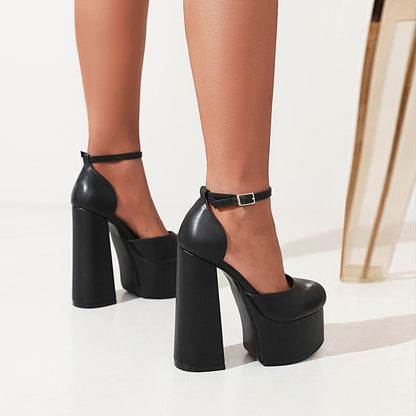 Ladies Sandals Buckle High Heel Platform Limorista