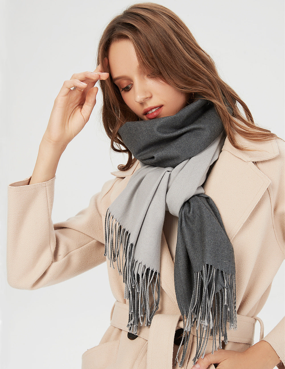 Korean double-sided faux cashmere shawl Limorista