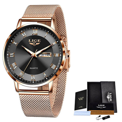 Thin Ladies Quartz Dual Calendar Waterproof Watch Limorista