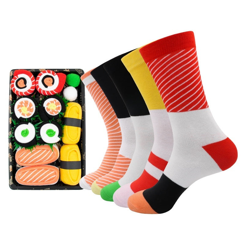 Creative Sushi Mid-calf Combed Cotton Socks Boxed Christmas Limorista