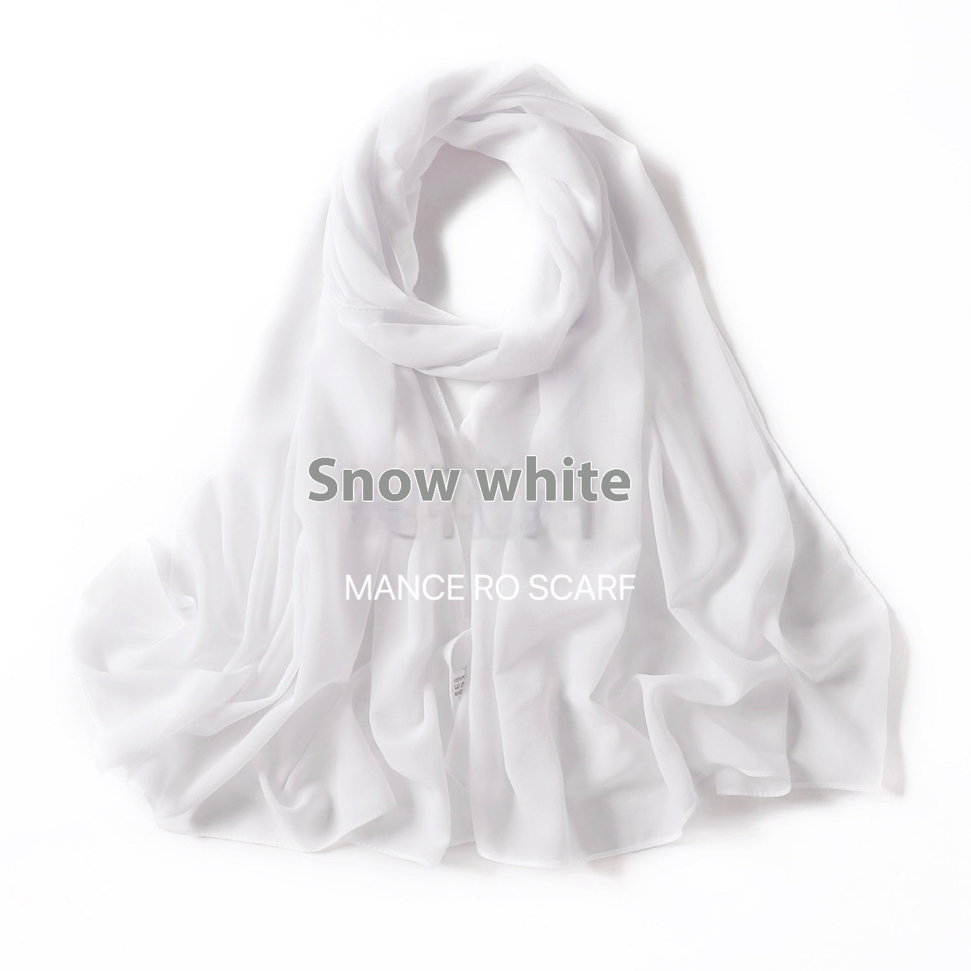 Pure Color Pearl Chiffon Scarf Headcloth Veil Chiffon Scarf Limorista
