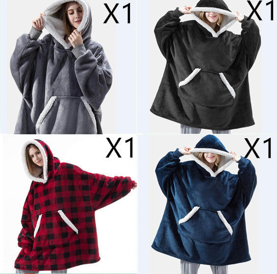 Men And Women Can Wear Zipper Flannel Lazy Blanket Limorista