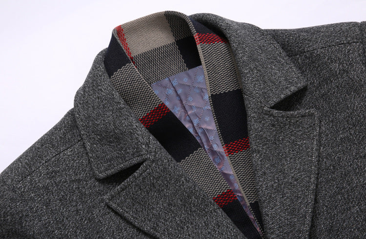 Thick Quilted Lapel Collar Men&