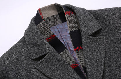 Thick Quilted Lapel Collar Men&