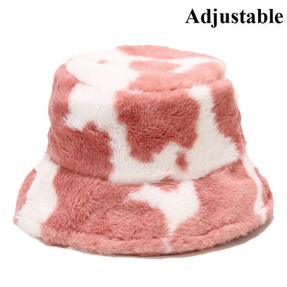Cow Pattern Female Print Korean Fashion Plush Hat Limorista