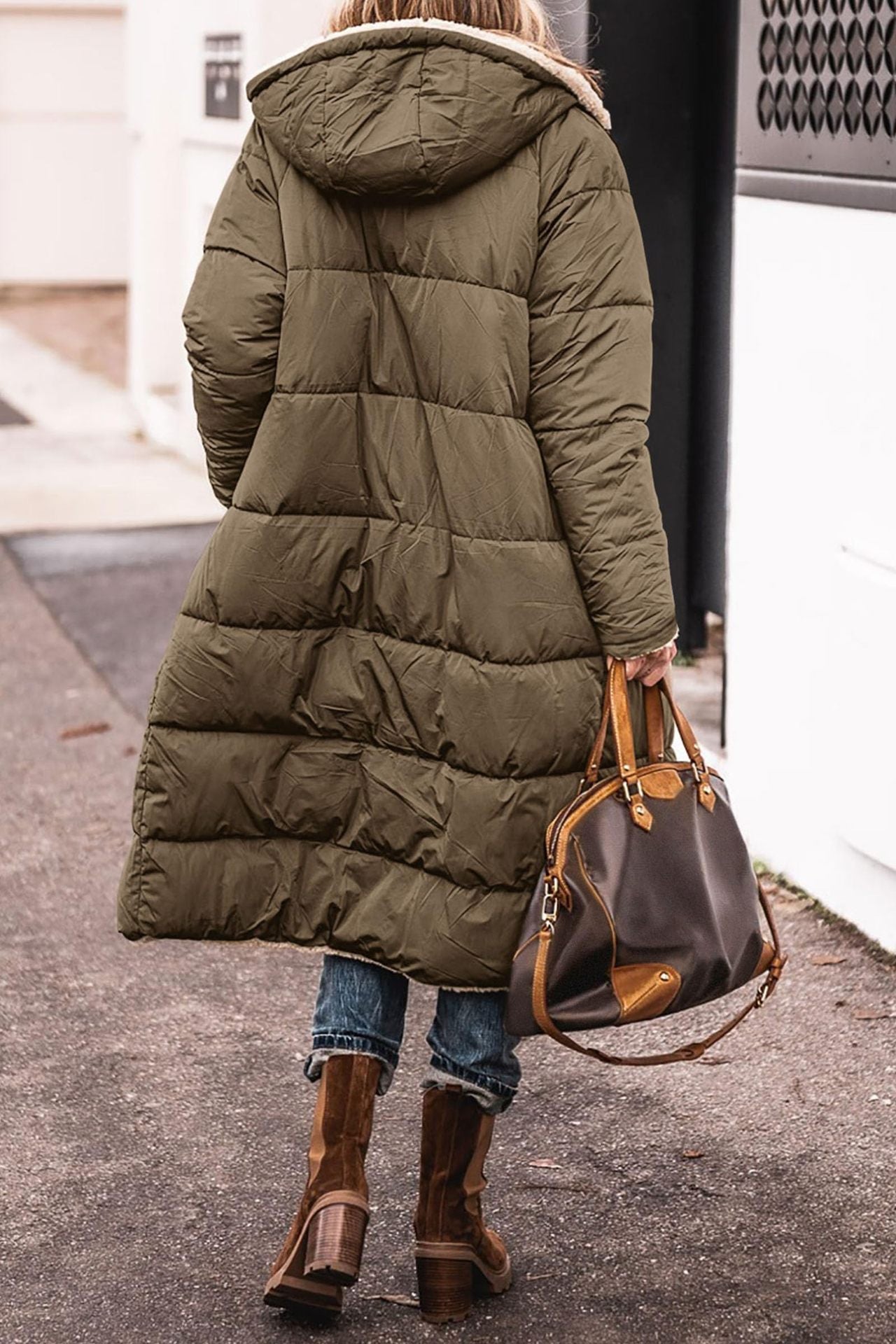 Solid Color Hooded Cotton Long Sleeve Double-sided Wear Slim Fit Elegant Cardigan Coat Top Limorista