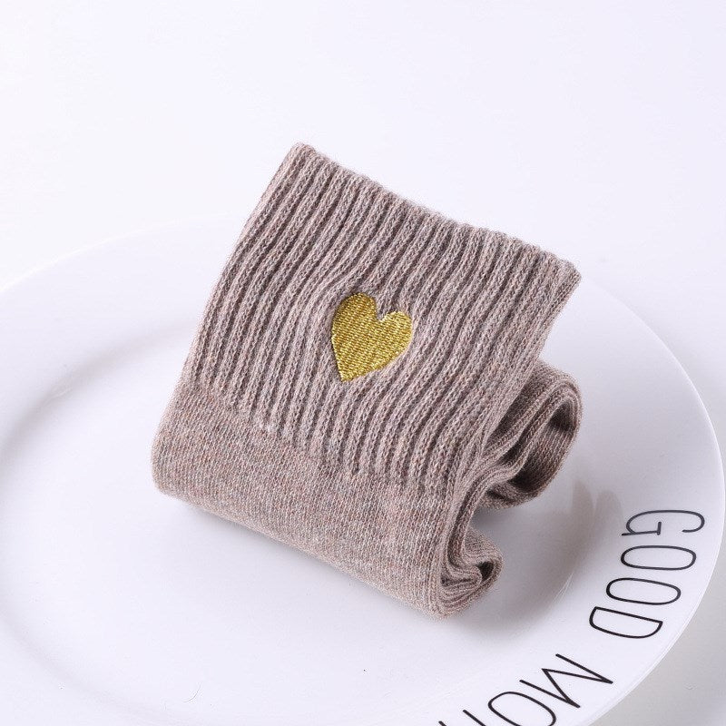 Hand-embroidered gold thread love women&