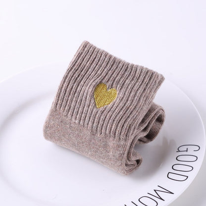 Hand-embroidered gold thread love women&