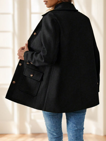 Casual Solid Color Multi-Pocket Jacket, Versatile For Autumn Winter Limorista