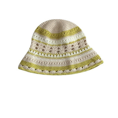 Japanese-style Retro Hollow Flower Handmade Knitted Bucket Hat Women Limorista