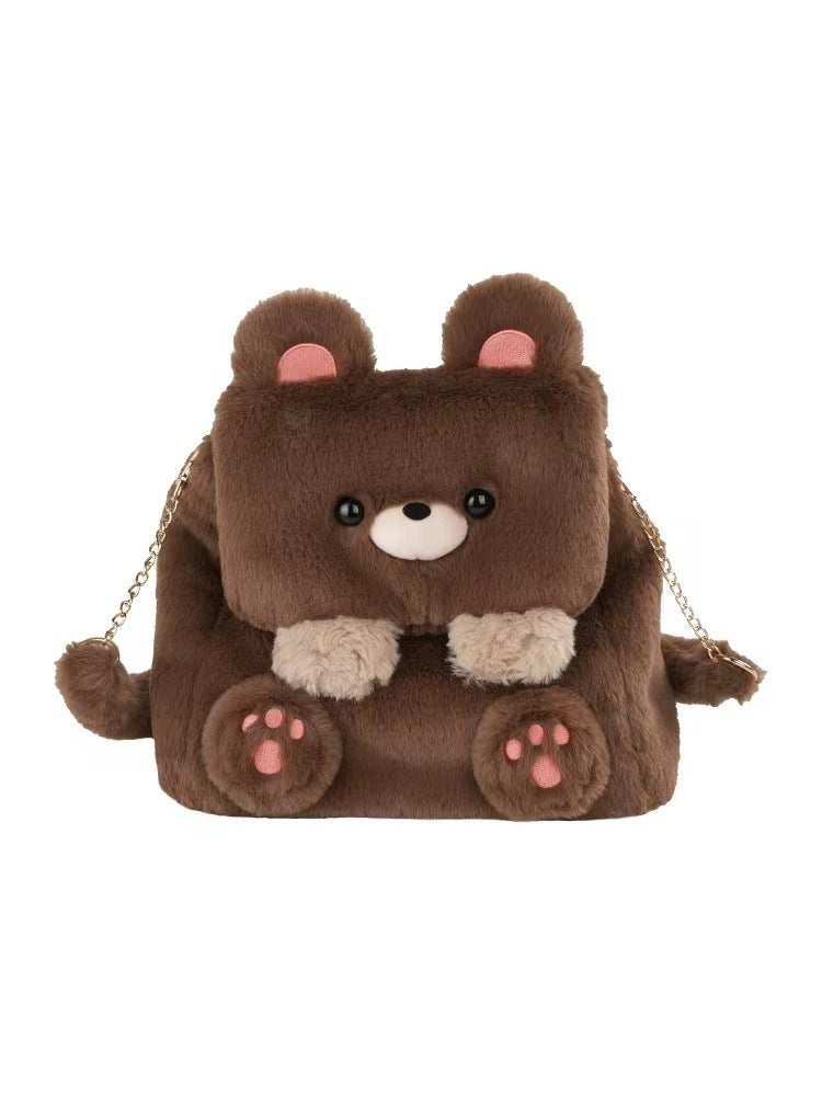 Large Capacity Cute Personality Plush Bear Backpack For Women Limorista