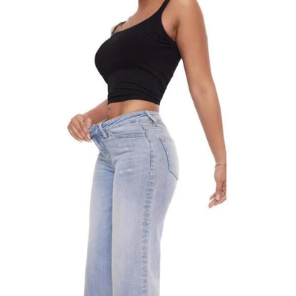 Narrow Wide-leg Pants High Waist Hip Lift Straight Loose Jeans Limorista
