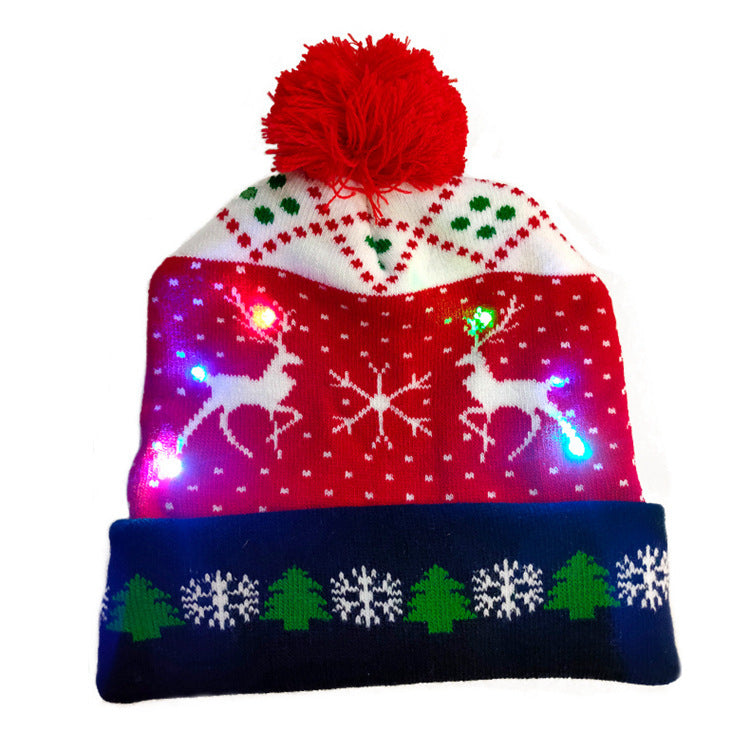 LED Christmas Hat Sweater Knitted Beanie Christmas Light Up Knitted Hat Christmas Gift  Kids Xmas New Year Decorations Limorista