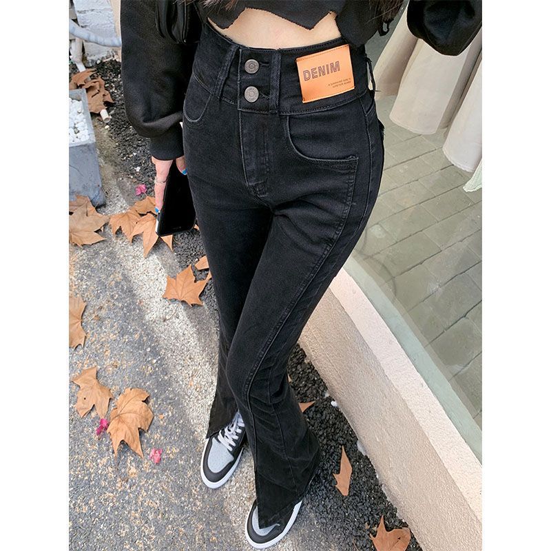 Slightly Flared Jeans, Two Buttons, Slim Design, Women&